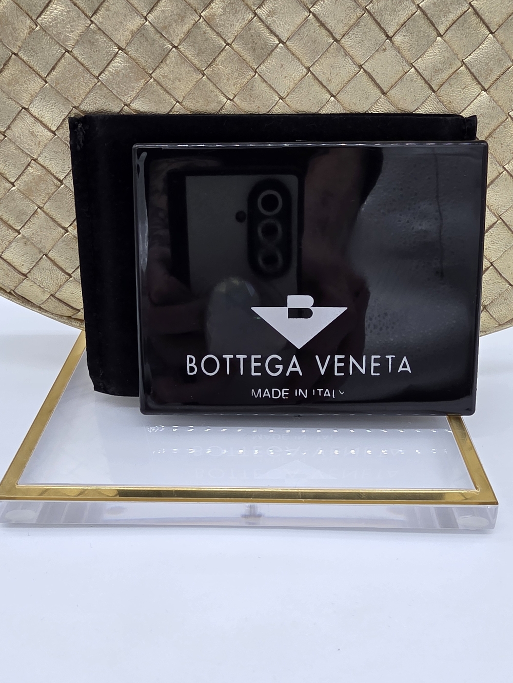 [VINTAGE] Bottega Veneta Metallic Gold Woven Crescent Shoulder Bag w/ COA - Picture 9 of 16